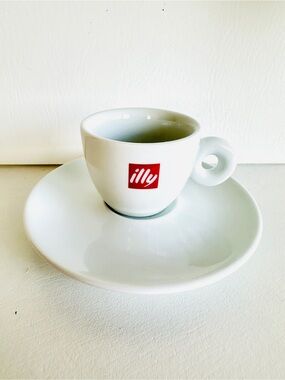 ILLY White Porcelain Espresso Cup and Saucer - White